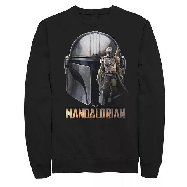 Mens Star Wars The Mandalorian Helmet Portrait Mashup Sweatshirt Product Image