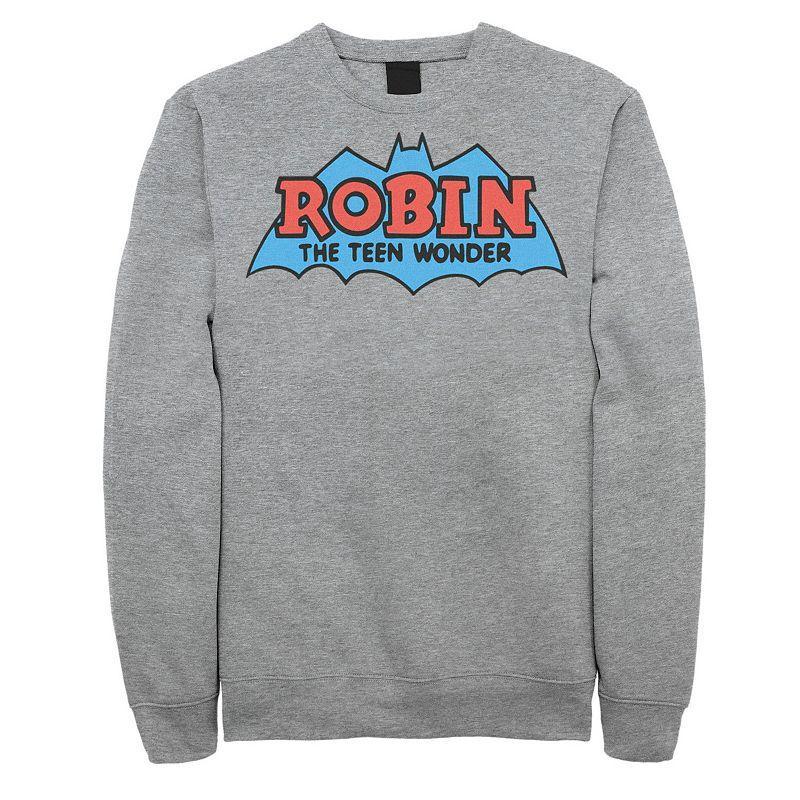 Mens DC Comics Robin The Teen Wonder Classic Logo Sweatshirt Grey Heather Product Image