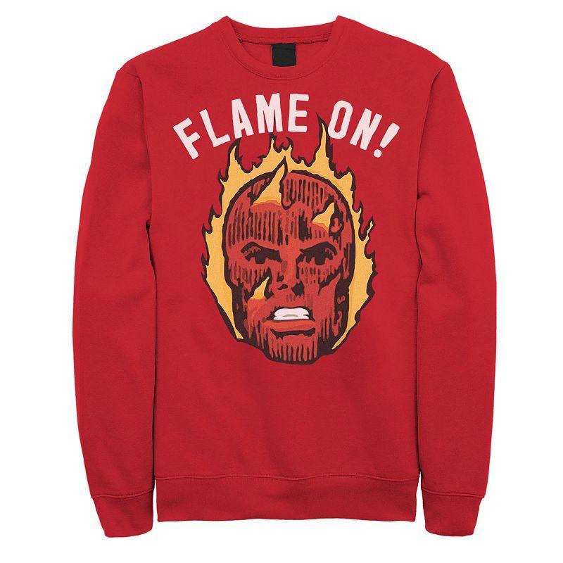 Mens Marvel Fantastic Four The Human Torch Flame On Portrait Sweatshirt Product Image