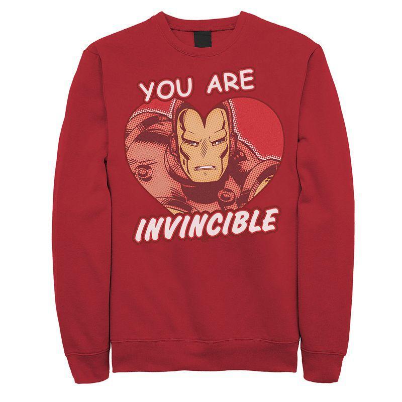 Mens Marvel Invincible Heart Valentines Day Comic Sweatshirt Red Product Image