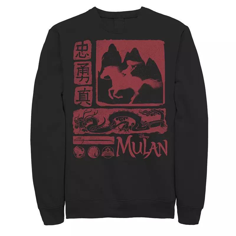 Mens Disney Mulan Live Action Red Block Art Sweatshirt Product Image