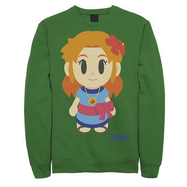 Mens Nintendo Legend Of Zelda Links Awakening Marin Chibi Style Graphic Fleece Pullover Athletic Grey Product Image