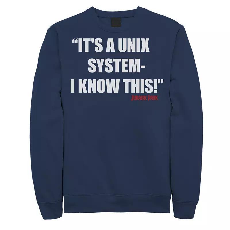 Mens Jurassic Park Its A Unix System Quote Sweatshirt Product Image