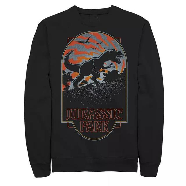 Mens Jurassic Park T Rex Silhouette Tonal Sunset Sweatshirt Blue Product Image