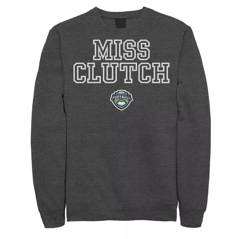 Mens ESPN Miss Clutch White Text Logo Sweatshirt Grey Heather Product Image