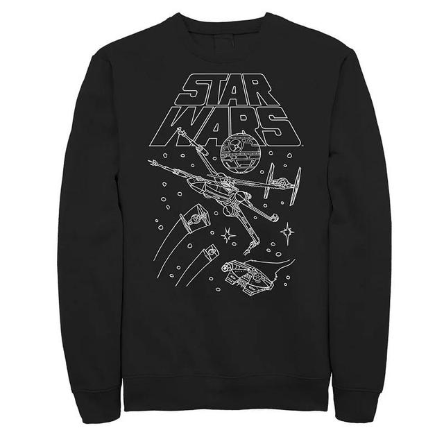 Big & Tall Star Wars Spaceships Draws Sweatshirt, Mens Product Image