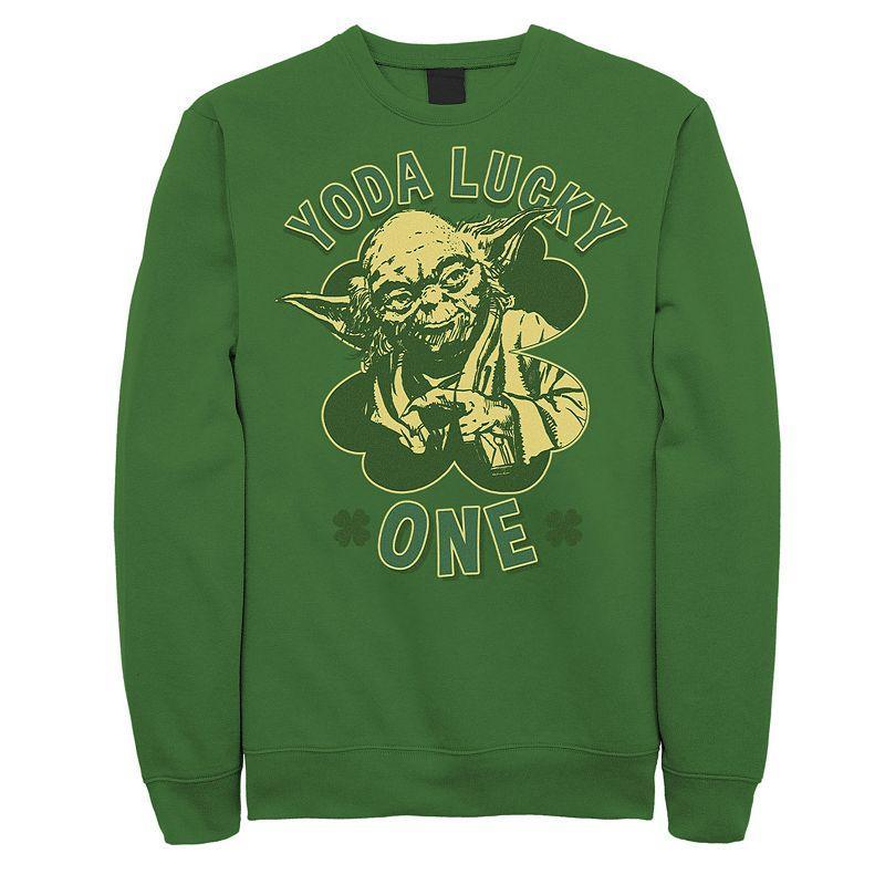 Mens Star Wars Yoda Lucky One Retro St Patricks Day Sweatshirt Product Image