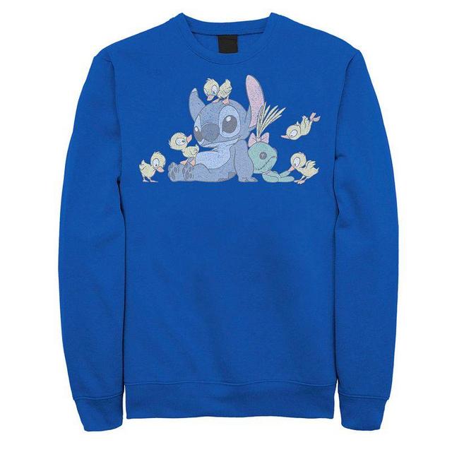 Disneys Lilo & Stitch Mens Ducky Kindness Stitch Graphic Fleece Med Blue Product Image