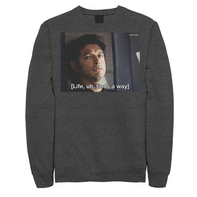 Mens Jurassic Park Life Finds A Way Goldblum Jeff Stare Sweatshirt Grey Heather Product Image