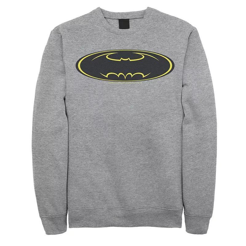 Mens DC Comics Batman Distressed Vintage Text Logo Sweatshirt Athletic Grey Product Image