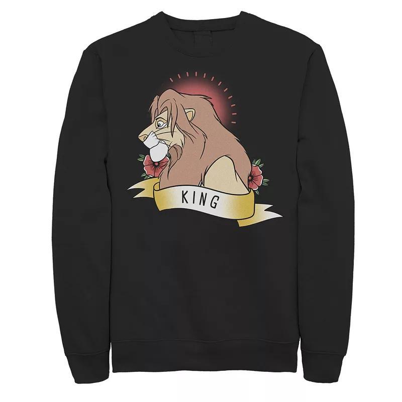 Mens Disney Lion King Simba King Tattoo Yellow Sweatshirt Product Image