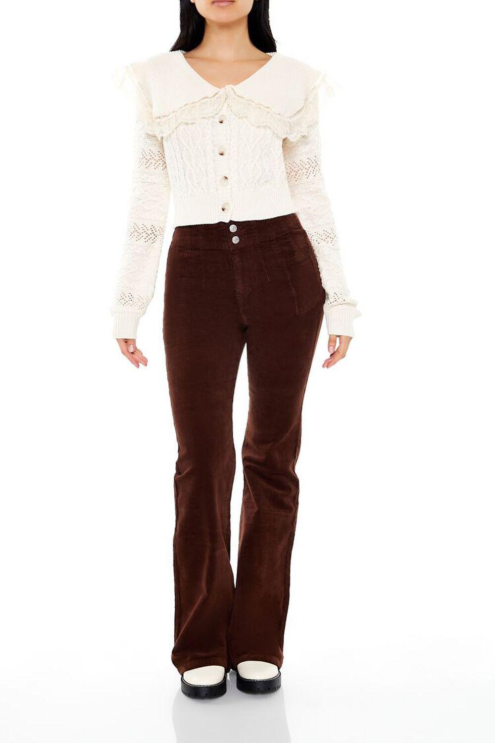 High-Rise Corduroy Flare Pants | Forever 21 Product Image