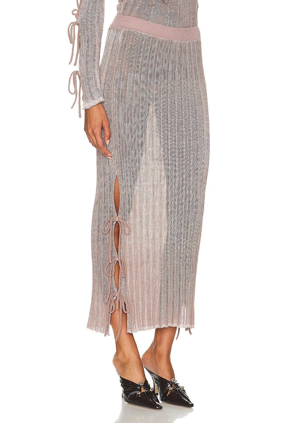 Acne Studios Knit Midi Skirt in Mauve Product Image