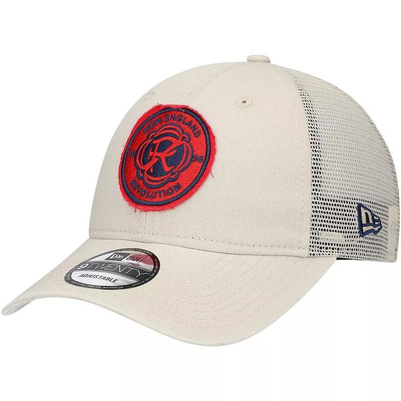 Mens New Era Tan New England Revolution Game Day 9TWENTY Adjustable Trucker Hat Product Image