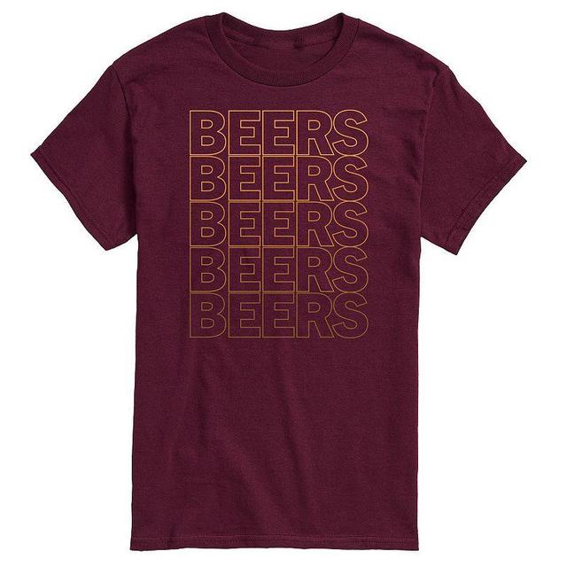 Mens Beer Stacked Tee Med Red Product Image