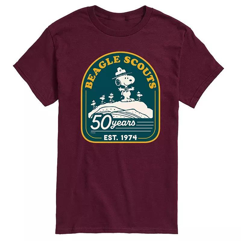 Mens Peanuts Beagle Scout 50 Years Mountain Graphic Tee Product Image