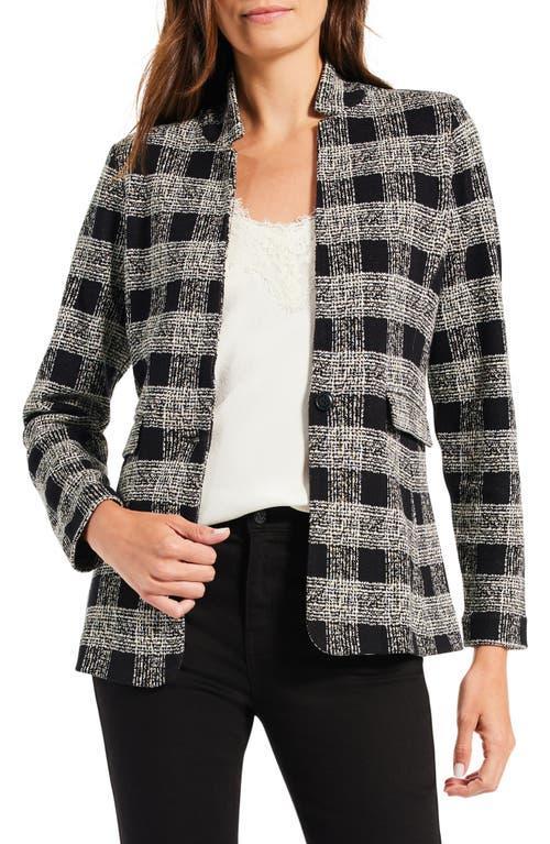 NIC+ZOE Perfectly Plaid Metallic Cotton Blend Knit Blazer Product Image