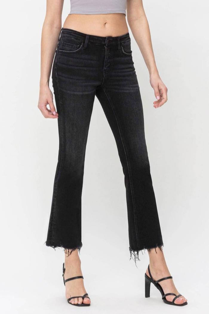 Mid Rise Cropped Flare Jeans Product Image