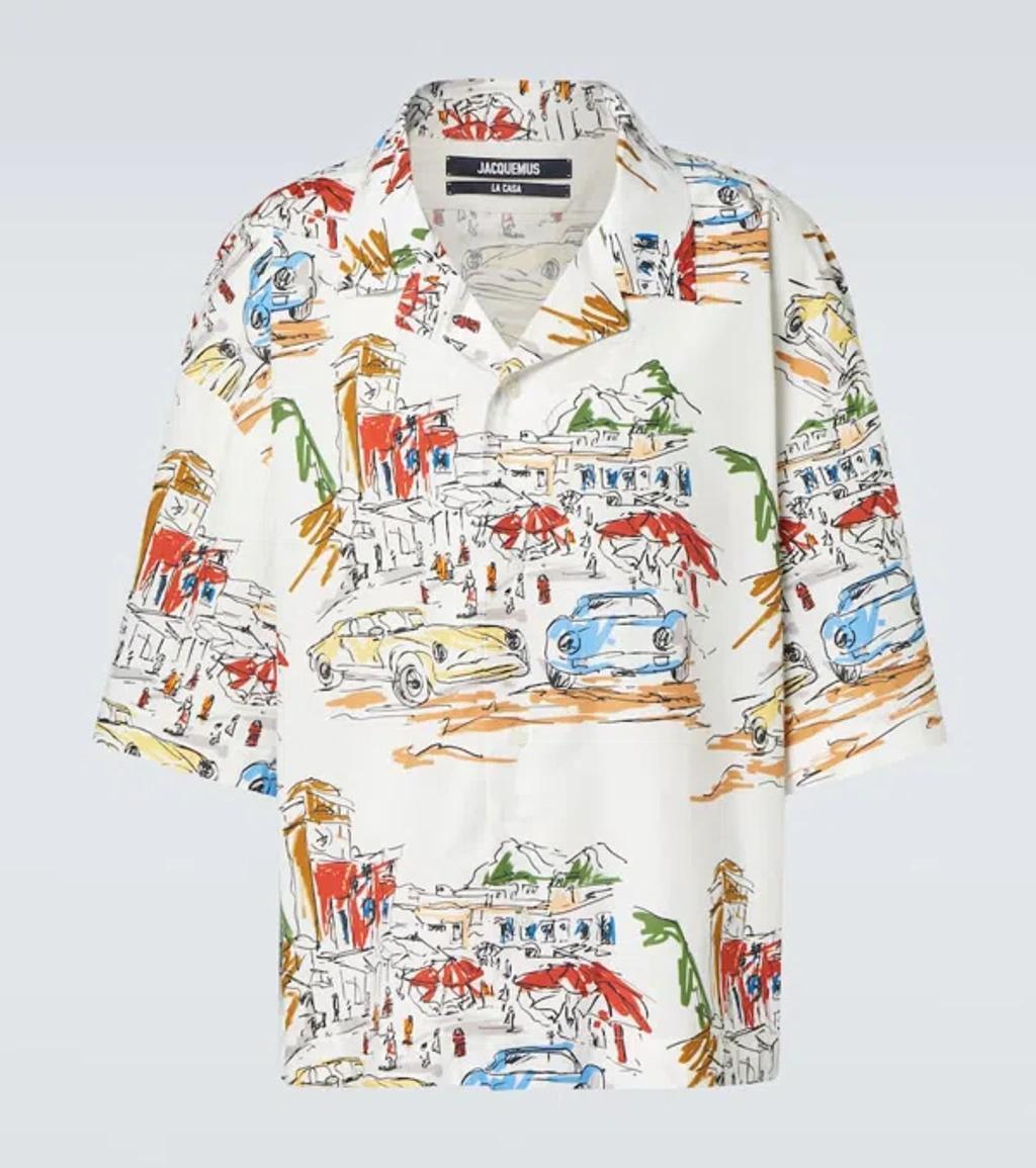 JACQUEMUS La Chemise Casaco Cotton Bowling Shirt In White product image