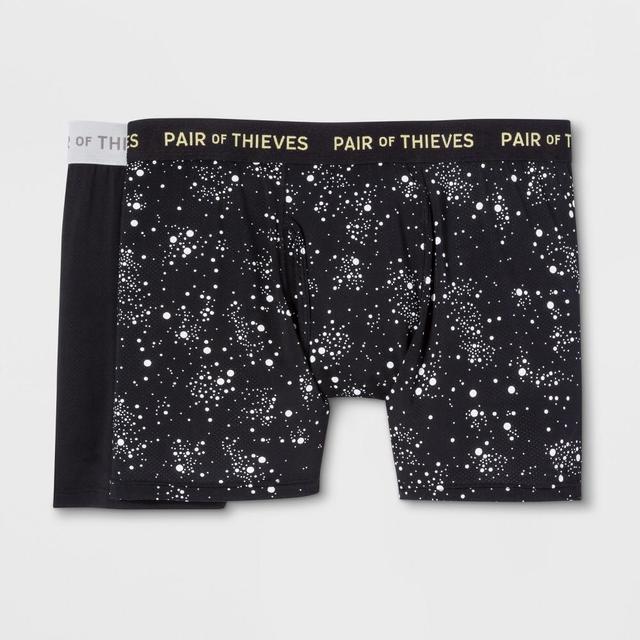 Pair of Thieves Mens Super Fit Boxer Briefs 2pk - Galaxy/Black M: Moisture-Wicking, Quick-Dry, Mid Rise, Microfiber Polyamide Product Image