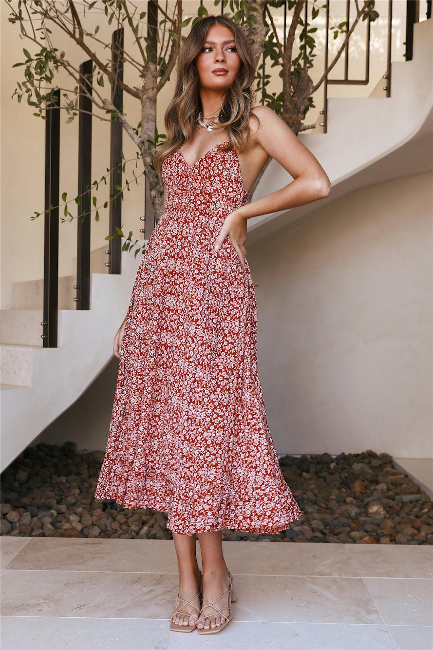 Sit Down Maxi Dress Rust Product Image