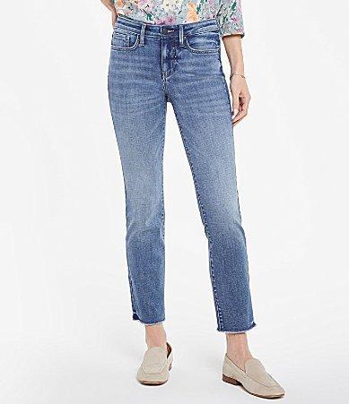 NYDJ Petite Size Sheri Slim Leg Ankle Fray Hem Jeans Product Image