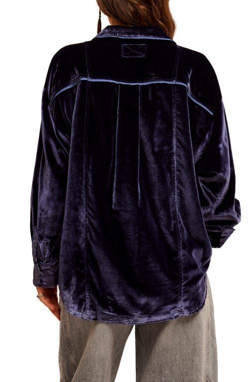 We The Free Luxy Solid Velvet Shirt In Night Sky Product Image