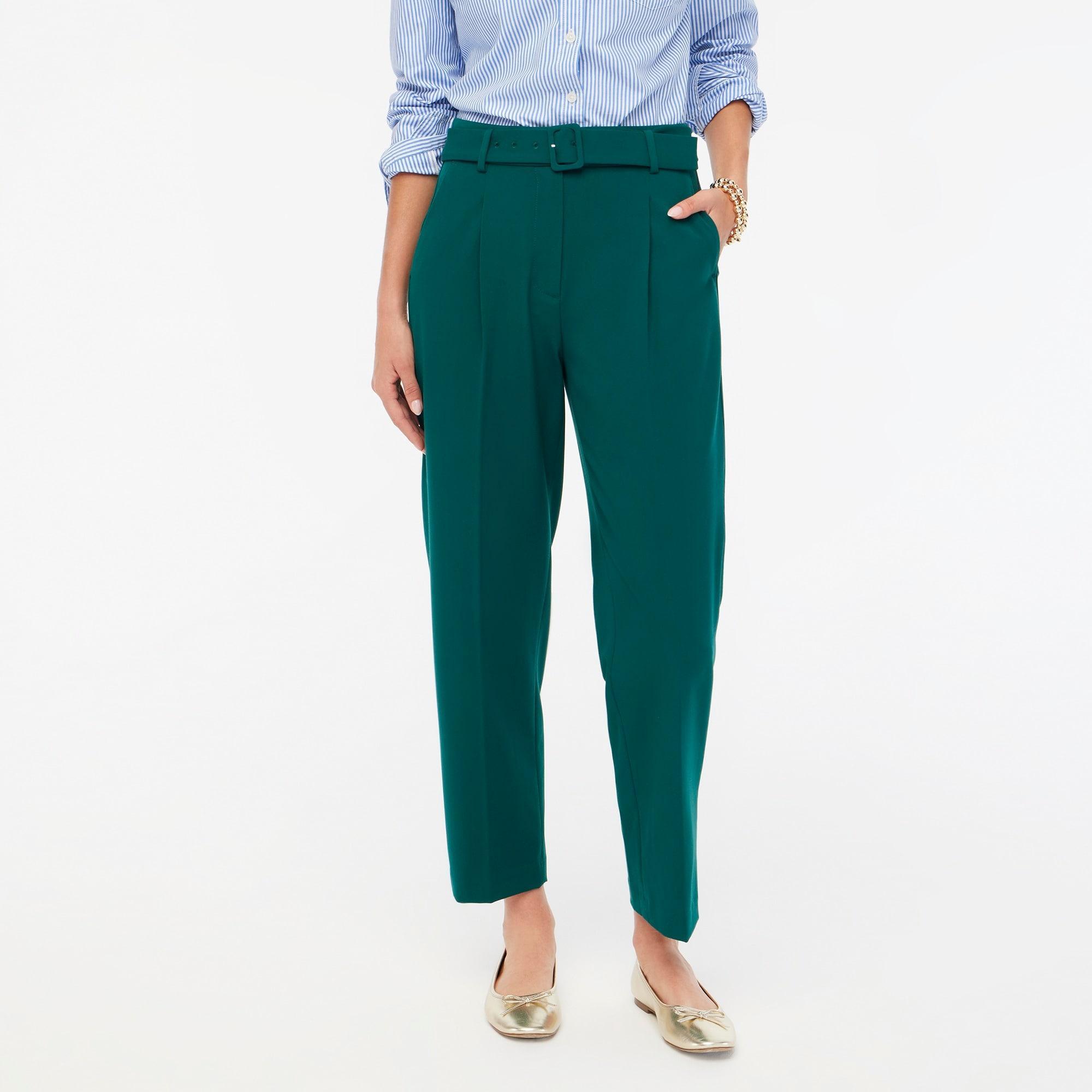 Belted straight-leg trouser pant Product Image