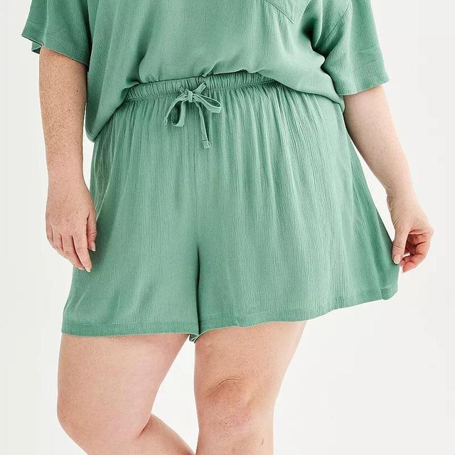 Plus Size Sonoma Goods For Life Textured Sleep Shorts, Womens Product Image