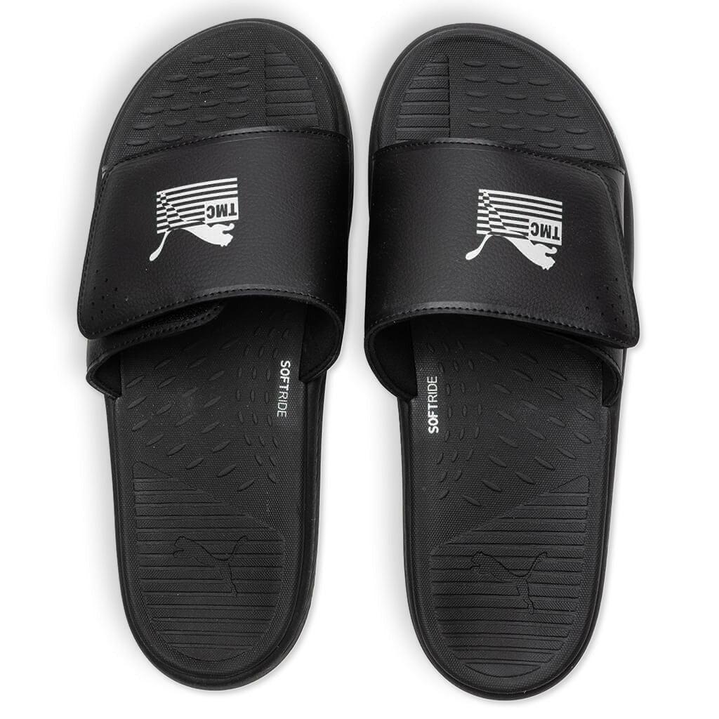 Puma x TMC SoftRide Slides - Black/White Male Product Image