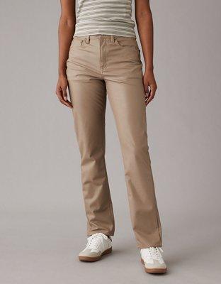 AE Stretch Vegan Leather Super High-Waisted Straight Pant Product Image