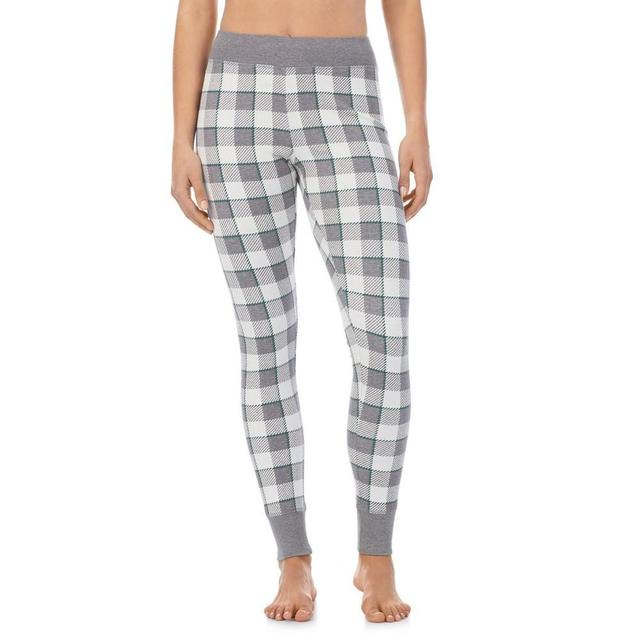 Warm Essentials by Cuddl Duds Womens Plaid Waffle Ribbed Combo Leggings with Smooth Edge XL Product Image