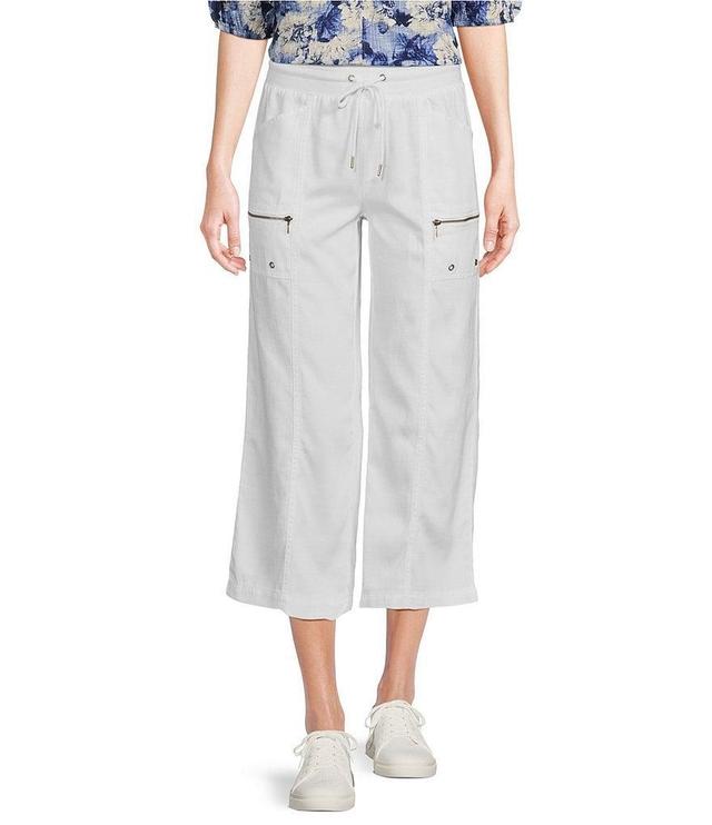 Intro Kami Tencel Twill Drawstring Waist Pull-On Capri Pants Product Image