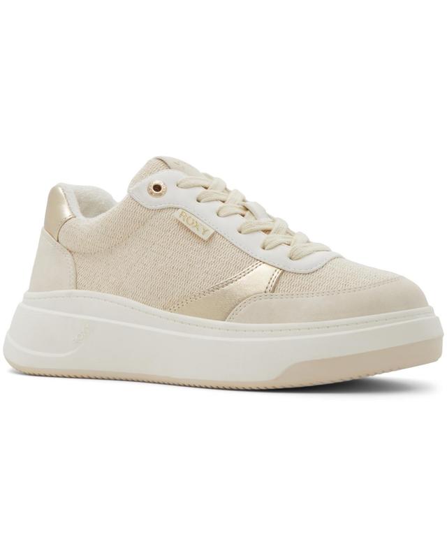 Roxy Womens Carver Lace-Up Sneakers - White Product Image