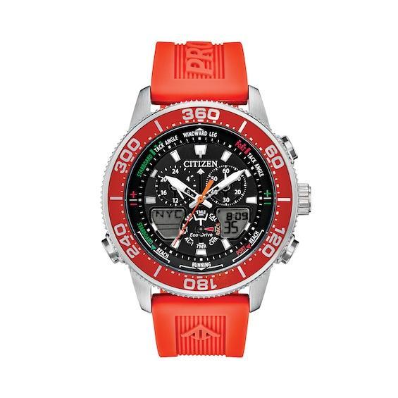 Citizen Eco-Drive Mens Promaster Sailhawk Analog-Digital Orange Polyurethane Strap Watch 44mm Product Image