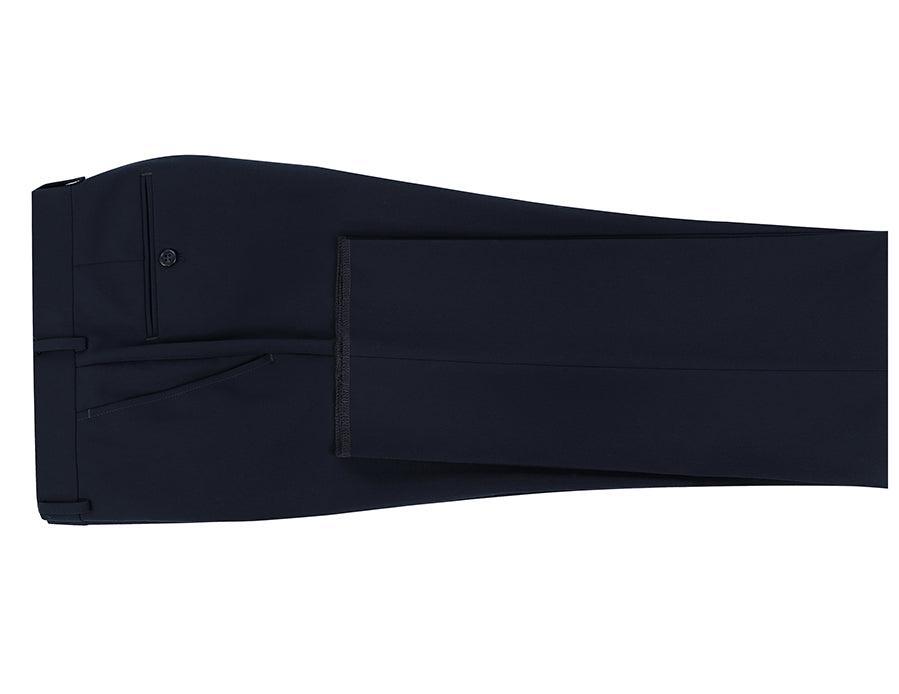 Dress Pants Regular Leg Un-Hemmed Bottoms in Dark Navy Product Image