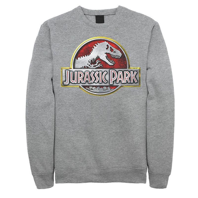 Mens Jurassic Park Chrome Logo Fleece Grey Product Image