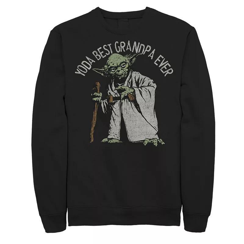 Mens Star Wars Yoda Best Grandpa Ever Fleece Sweatshirt Product Image