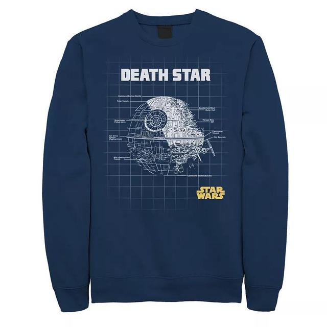 Mens Star Wars Death Star Schematics Sweatshirt Blue Product Image