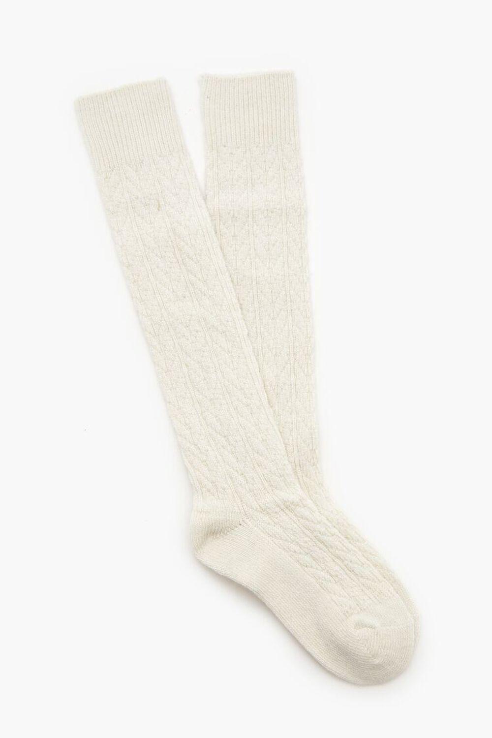 Cable Knit Knee-High Socks | Forever 21 Product Image