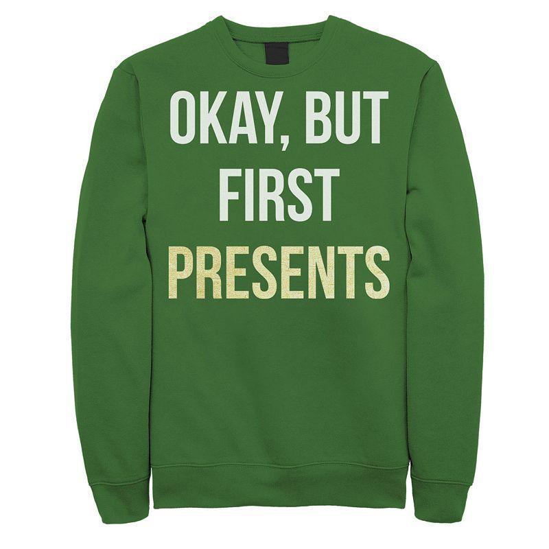 Mens But First Presents Christmas Graphic Graphic Fleece Pullover Pullover Product Image