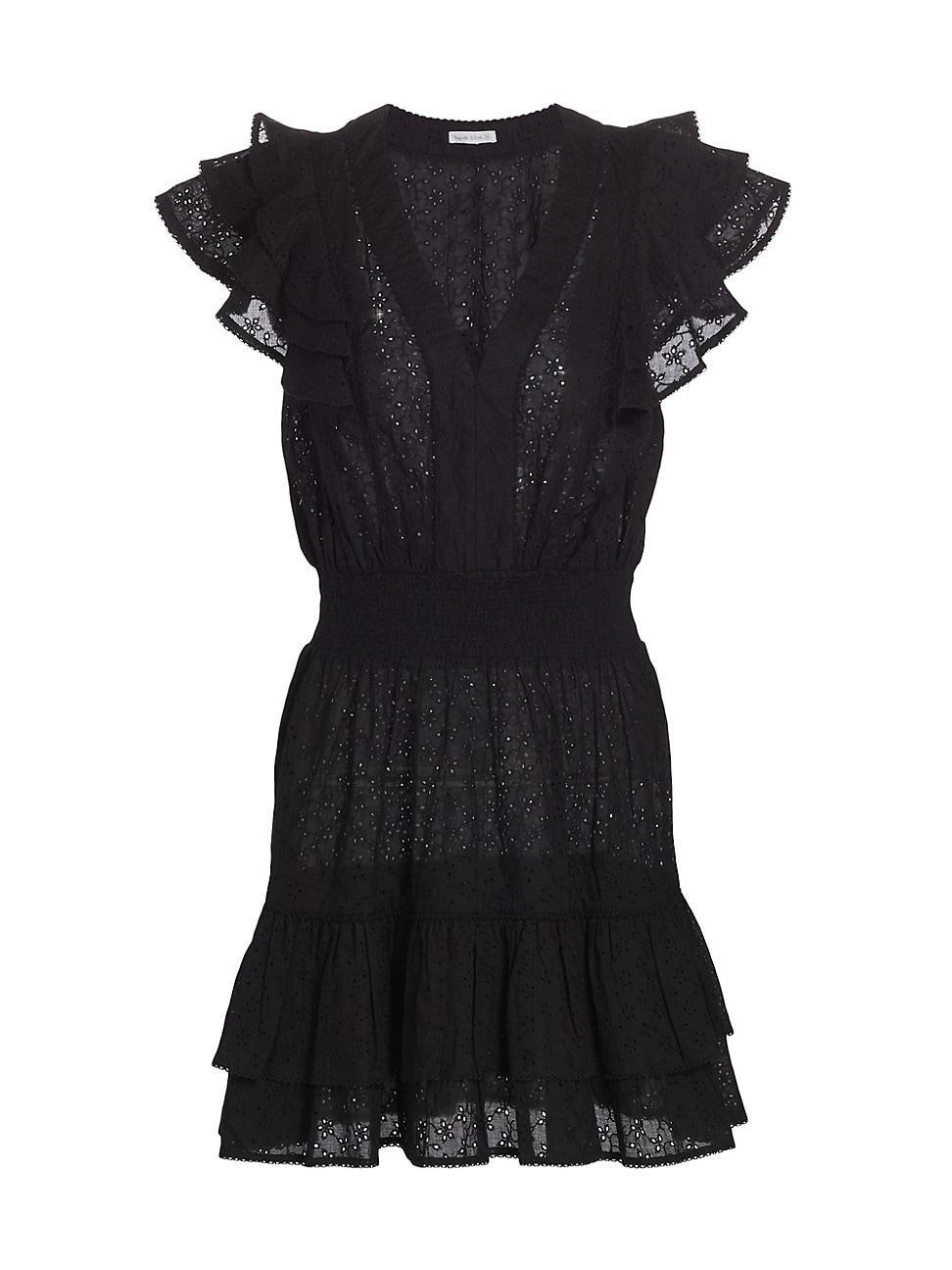 Womens Camila Eyelet Ruffled Minidress Product Image