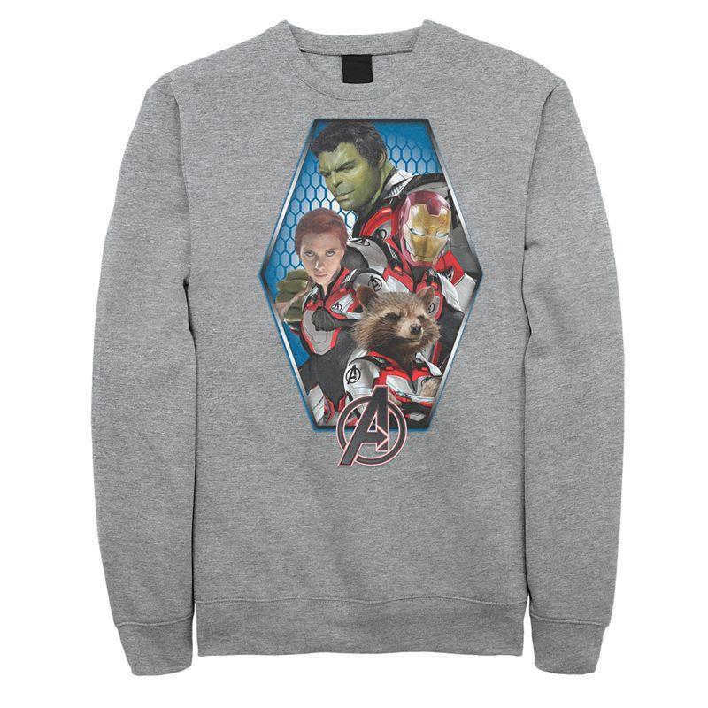 Mens Marvel Avengers Endgame Group Pose Sweatshirt Athletic Grey Product Image