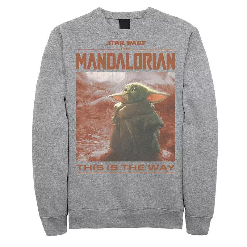 Mens Star Wars: The Mandalorian The Child This Is The Way Poster Sweatshirt Athletic Grey Product Image