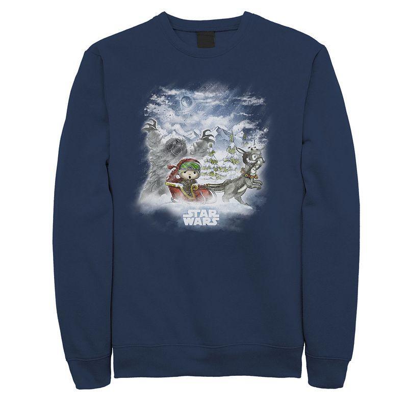 Mens Star Wars Lukes Holiday Cartoon Sweatshirt Blue Product Image