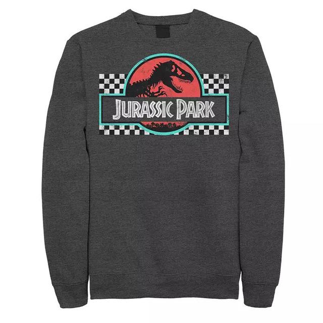 Mens Jurassic Park Retro Colors Checkered Logo Sweatshirt Product Image