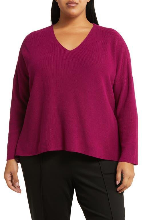 Eileen Fisher Organic Cotton V-Neck Sweater Product Image