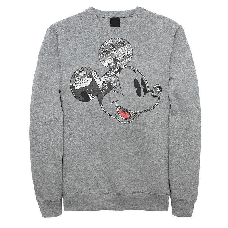 Disneys Big & Tall Mickey &Friends Mickey Mouse Comic Fill Fleece, Mens Athletic Grey Product Image