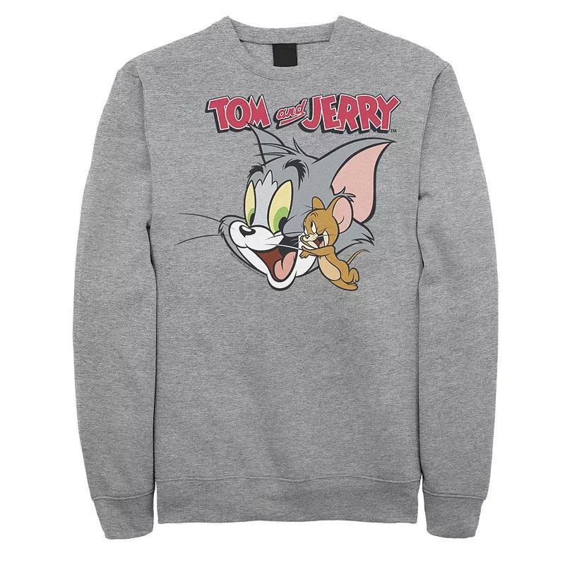 Mens Tom And Jerry Simple Portrait Logo Sweatshirt Athletic Grey Product Image