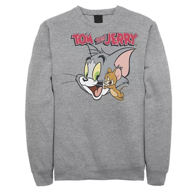 Mens Tom And Jerry Simple Portrait Logo Sweatshirt Athletic Grey Product Image